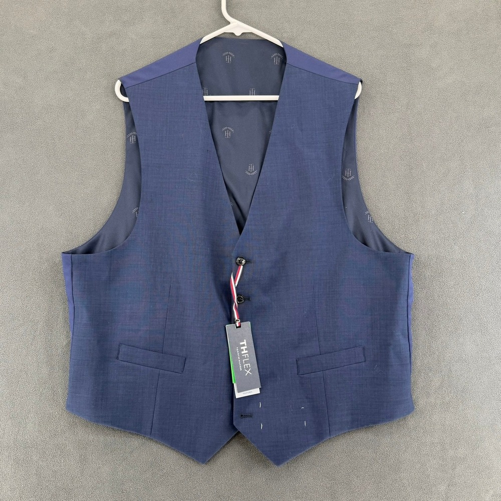 Tommy Hilfiger THFlex Mens Blue Wool Blend Suit Vest XL NWT RN90736